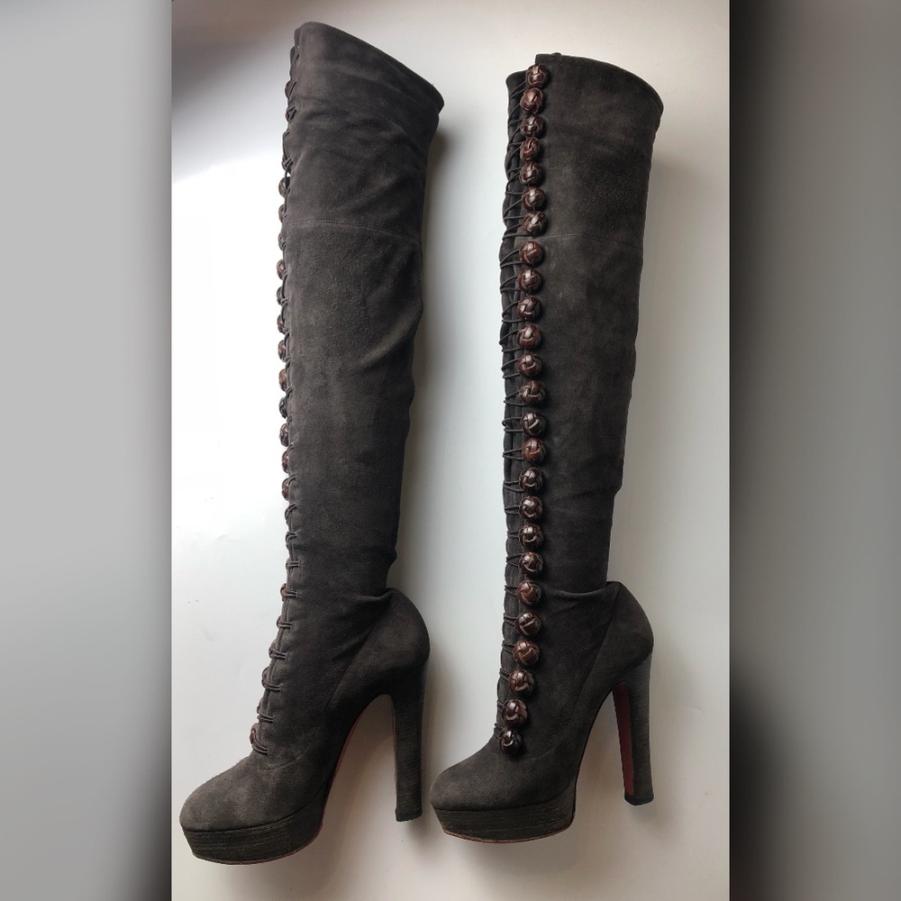 Christian Louboutin Chasse 140 Brown Boots 35.5